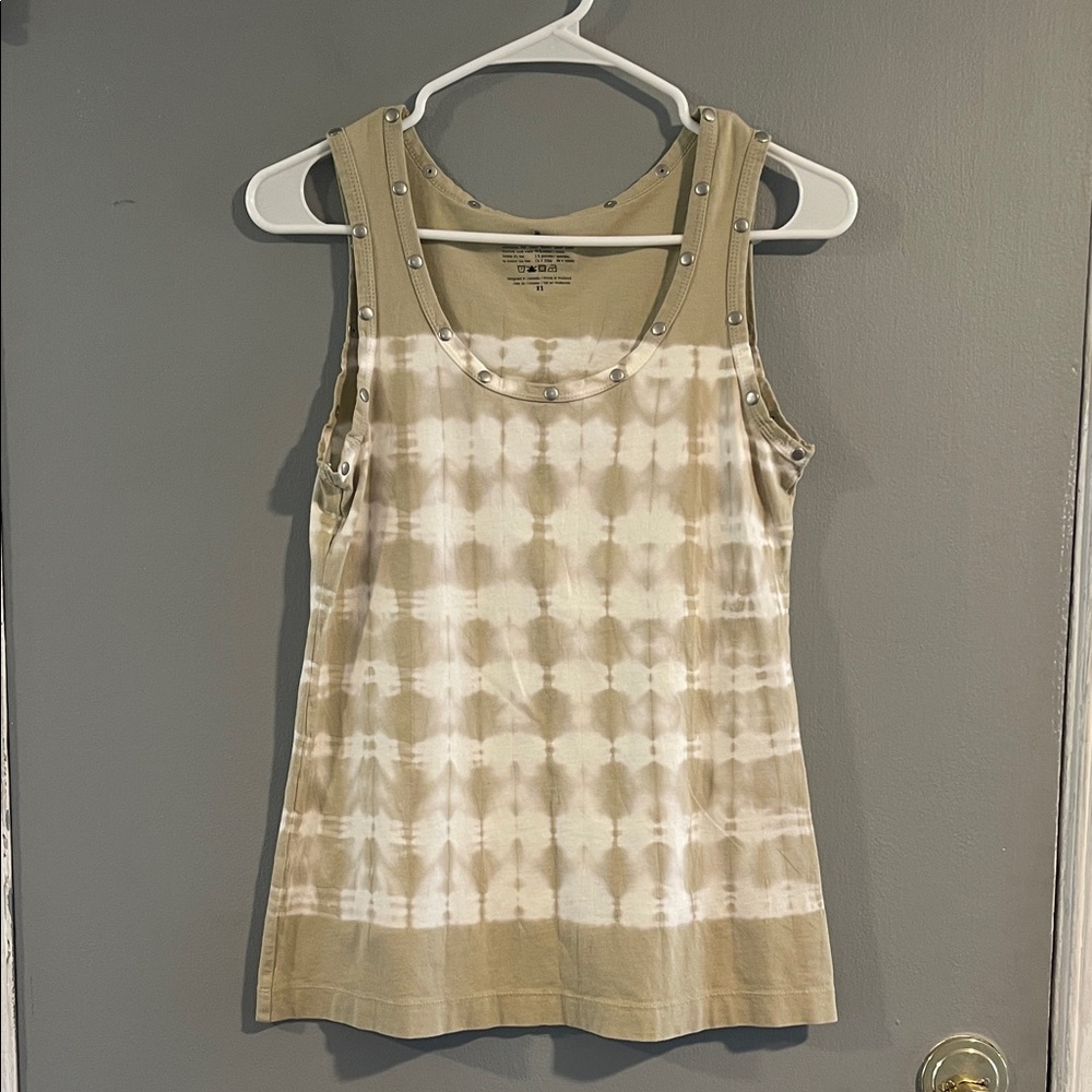 Neon Buddha Beige Tie-Dye Tank Top Size XS
